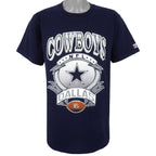 NFL (Logo 7) - Dallas Cowboys Spell-Out T-Shirt 1992 Large Vintage Retro Football