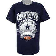 NFL (Logo 7) - Dallas Cowboys Spell-Out T-Shirt 1992 Large Vintage Retro Football