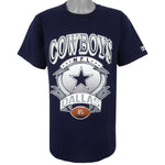 NFL (Logo 7) - Dallas Cowboys Spell-Out T-Shirt 1992 Large Vintage Retro Football