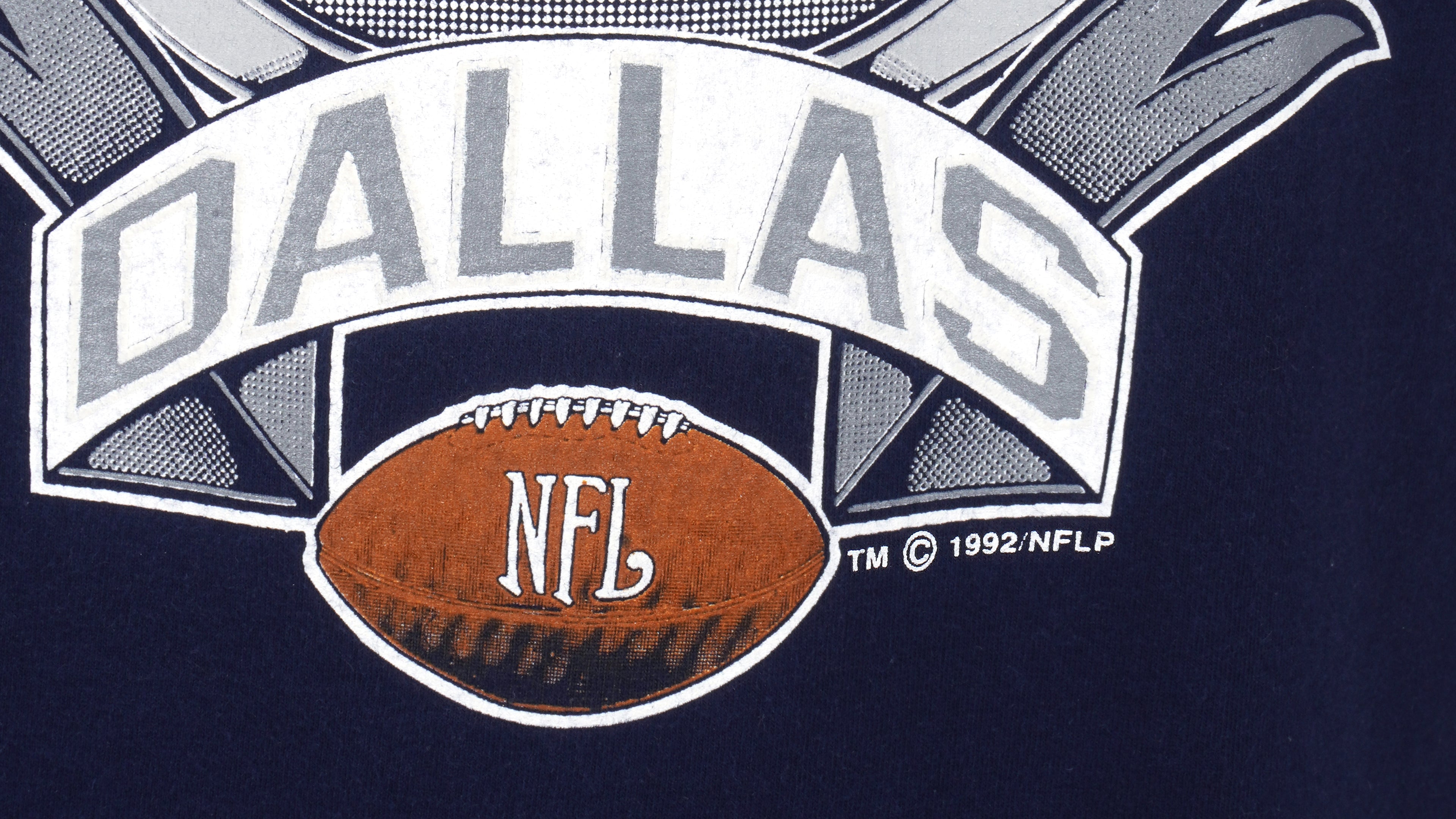 NFL (Logo 7) - Dallas Cowboys Spell-Out T-Shirt 1992 Large Vintage Retro Football