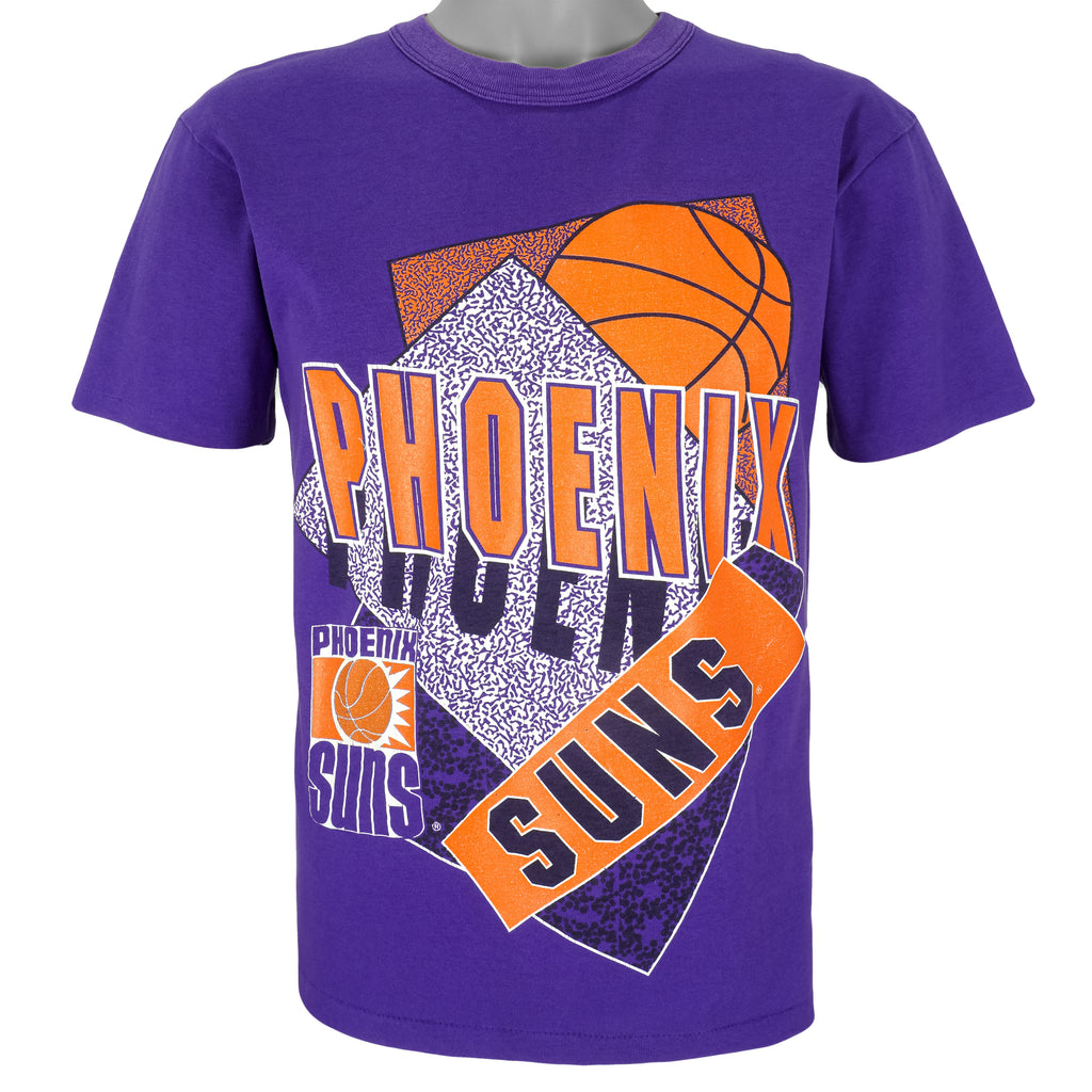 NBA (Team Rated) - Phoenix Suns Big Logo & Spell-Out T-Shirt 1990s Medium Vintage Retro Baskeball