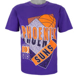 NBA (Team Rated) - Phoenix Suns Big Logo & Spell-Out T-Shirt 1990s Medium Vintage Retro Baskeball