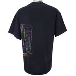 Vintage (Hazelwood) - Black Wolf Big Printed T-Shirt 1990s X-Large Vintage Retro