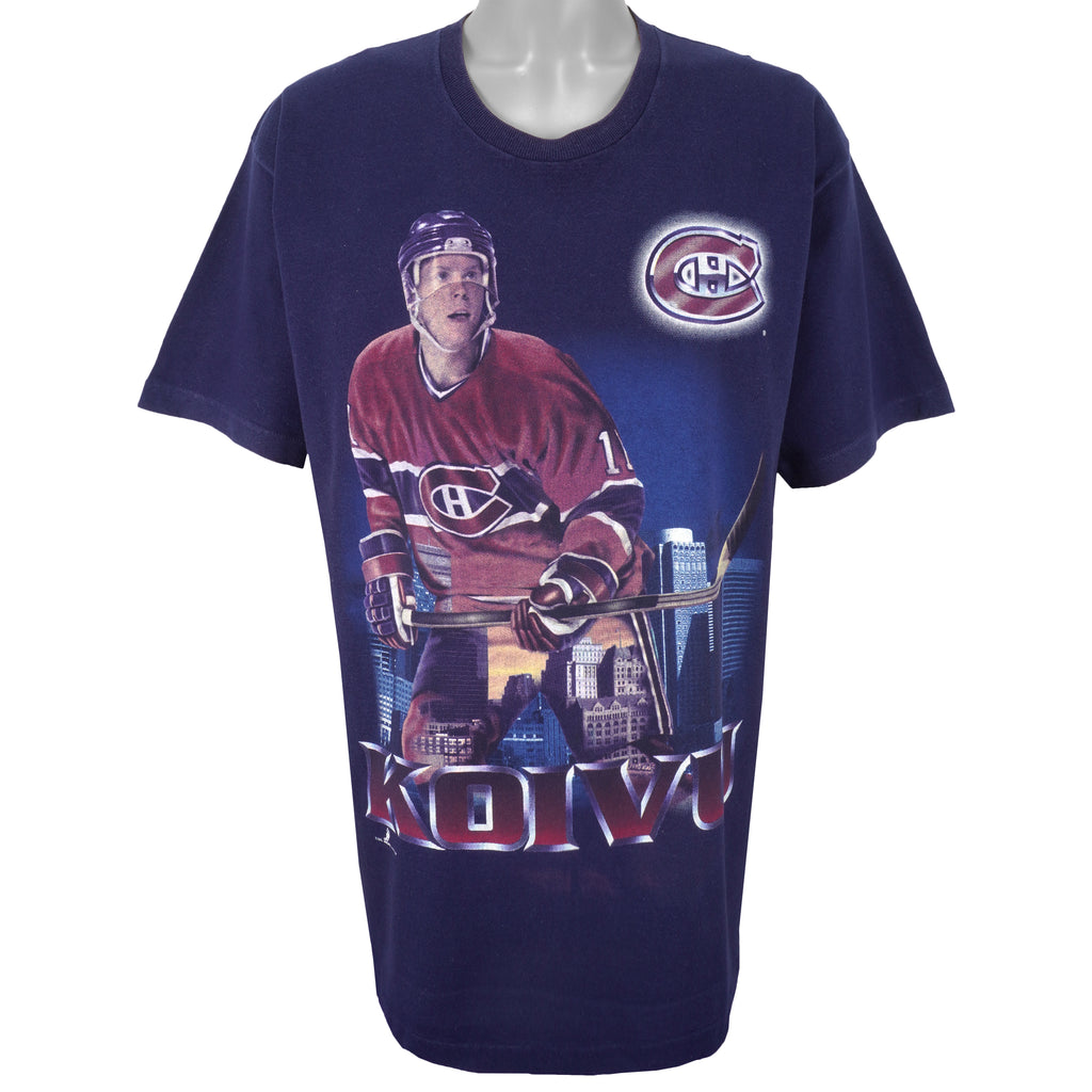 NHL (Pro Player) - Montreal Canadiens Saku Koivu #11 T-Shirt 1990s X-Large Vintage Retro Hockey