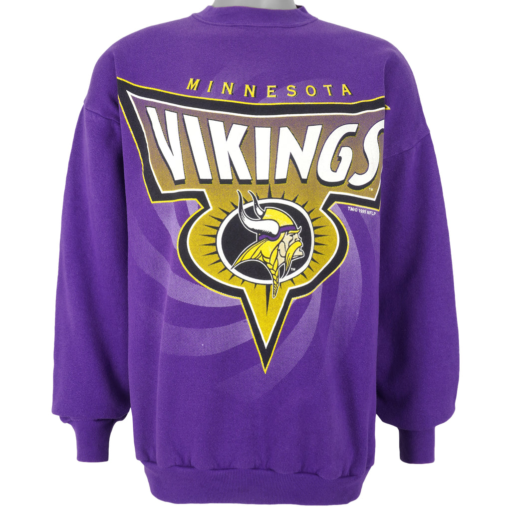 NFL (Logo 7) - Minnesota Vikings Crew Neck Sweatshirt 1995 X-Large Vintage Retro Football