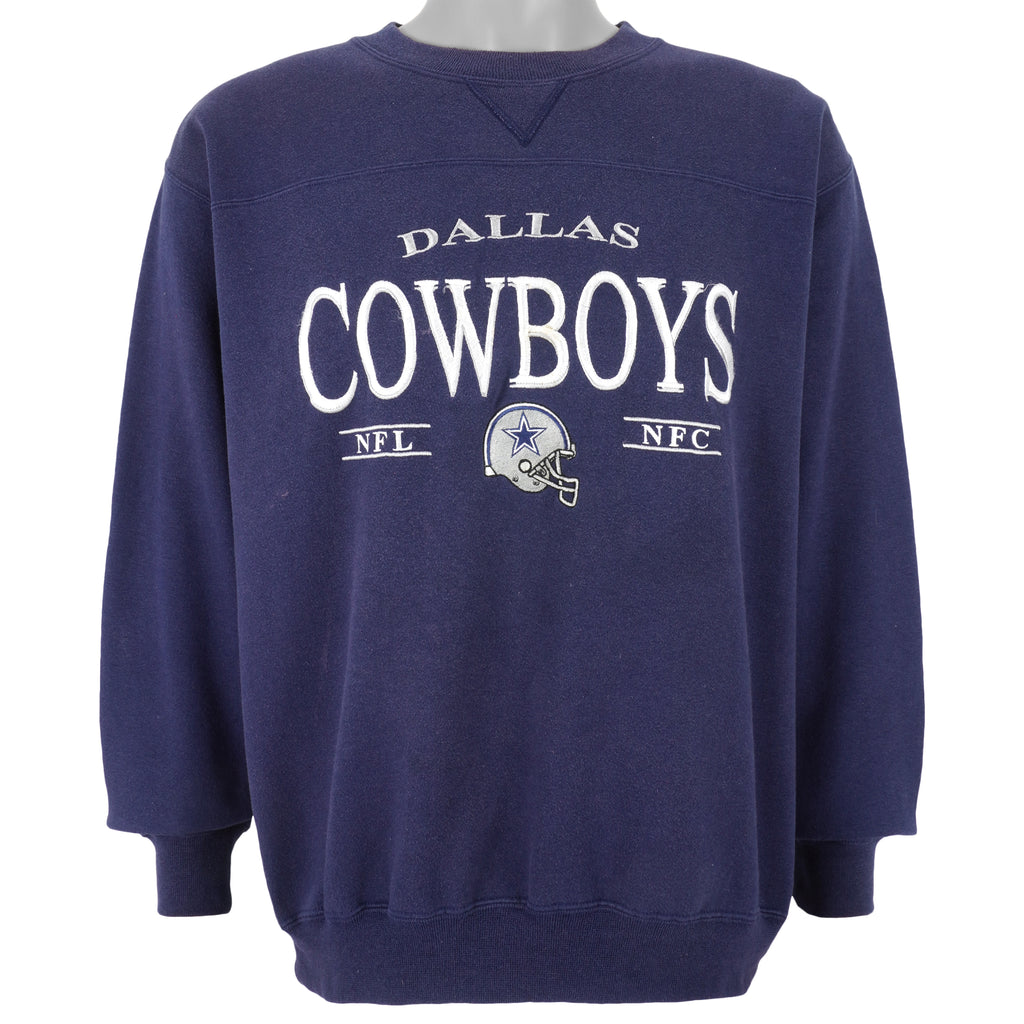 NFL (Lee) - Dallas Cowboys Embroidered Crew Neck Sweatshirt 1990s Medium Vintage Retro Football