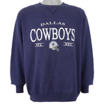 NFL (Lee) - Dallas Cowboys Embroidered Crew Neck Sweatshirt 1990s Medium Vintage Retro Football