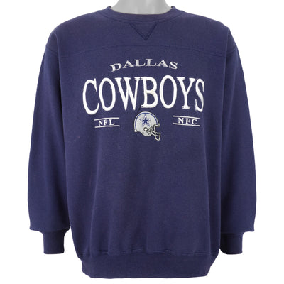 NFL (Lee) - Dallas Cowboys Embroidered Crew Neck Sweatshirt 1990s Medium