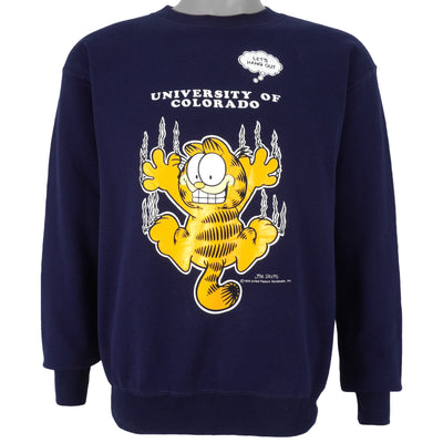 Vintage (Velva Sheen) - University Of Colorado, Garfield Crew Neck Sweatshirt 1990s Large