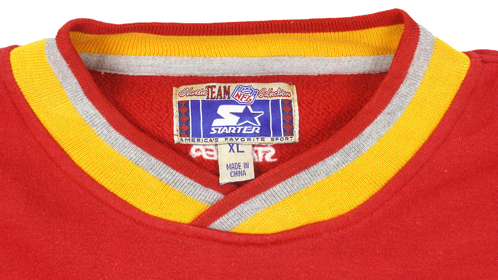 Starter - Kansas City Chiefs Embroidered Sweatshirt 1990s X-Large Vintage Retro Football