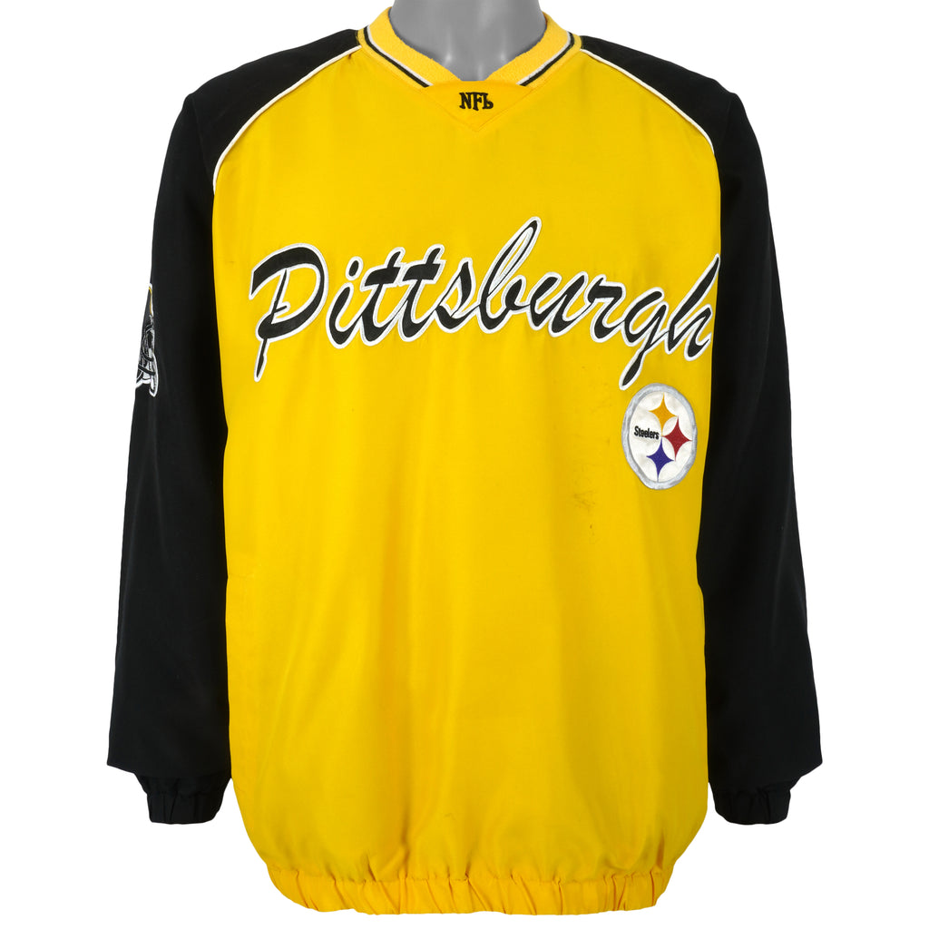NFL - Pittsburgh Steelers Pullover Windbreaker 1990s Large Vintage Retro Football
