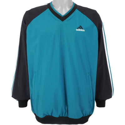 Adidas - Blue Spell-Out Pullover Windbreaker 1990s Medium
