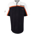 Harley Davidson - Black & White Embroidered Polo T-Shirt 1990s X-Large Vintage Retro 