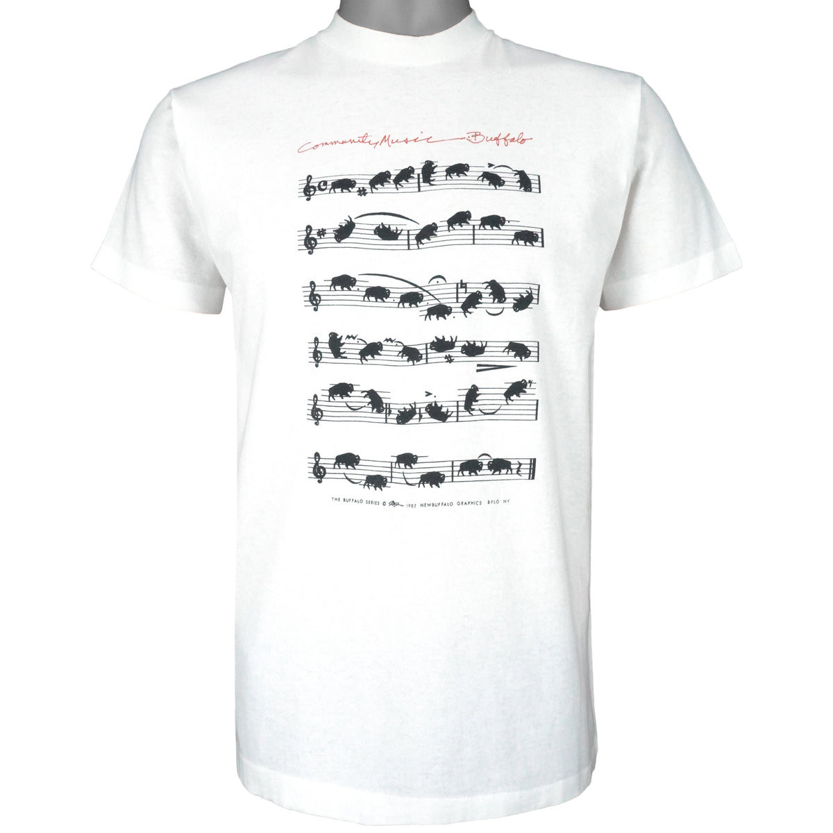 Vintage - Community Music buffalo Deadstock T-Shirt 1983 Medium Vintage Retro