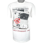 MLB (Front Pages) - Cleveland Indians, World Champions 1948 Deadstock T-Shirt 1990s Large