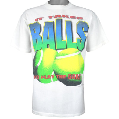Vintage - Its Takes Balls To Play The Tennis Game T-Shirt 1994 Large