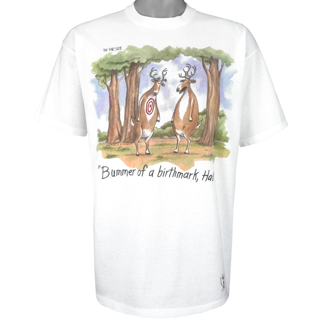 Vintage (The Far Side) - Bummer Of A Birthmark, Hal Deadstock T-Shirt 1990s Large Vintage Retro