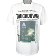 NFL (Jerzees) - Carolina Panthers, Touchdown! Spell-Out T-Shirt 1993 X-Large Vintage Retro Football
