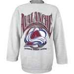 NHL (Logo 7) - Colorado Avalanche Spell-Out Crew Neck Sweatshirt 1990s X-Large Vintage Retro Hockey