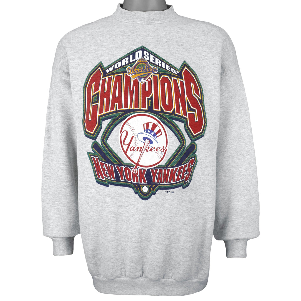 MLB (Logo 7) - New York Yankees, World Series Champion Crew Neck Sweatshirt 1996 Large Vintage Retro Baseball
