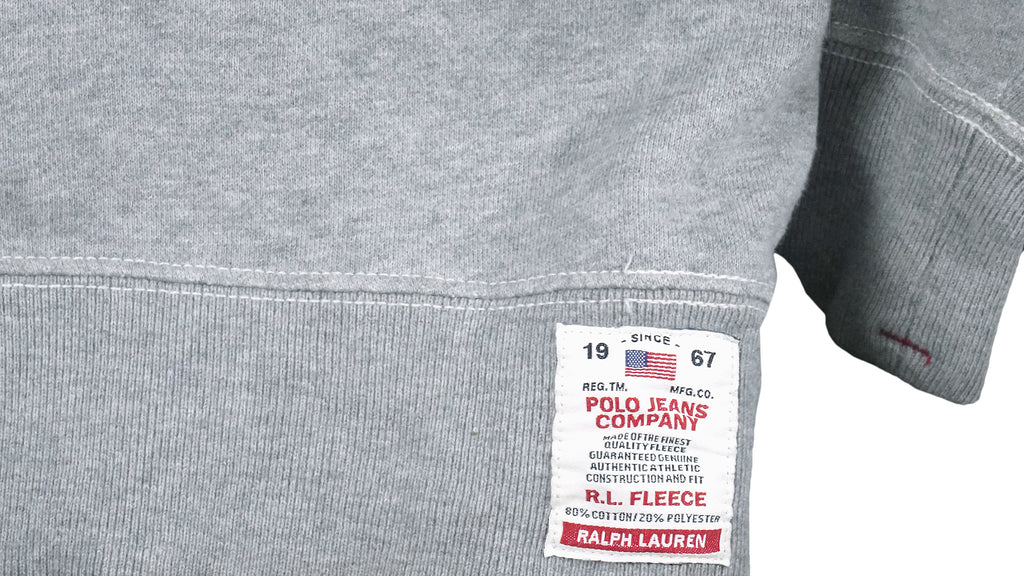 Ralph Lauren (Polo) - Grey Spell-Out Crew Neck Sweatshirt 1990s Large Vintage Retro