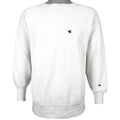 Champion - White Crew Neck Reverse Weave Sweatshirt 1990s Large Vintage Retro