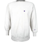 Champion - White Crew Neck Reverse Weave Sweatshirt 1990s Large Vintage Retro