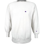 Champion - White Crew Neck Reverse Weave Sweatshirt 1990s Large Vintage Retro