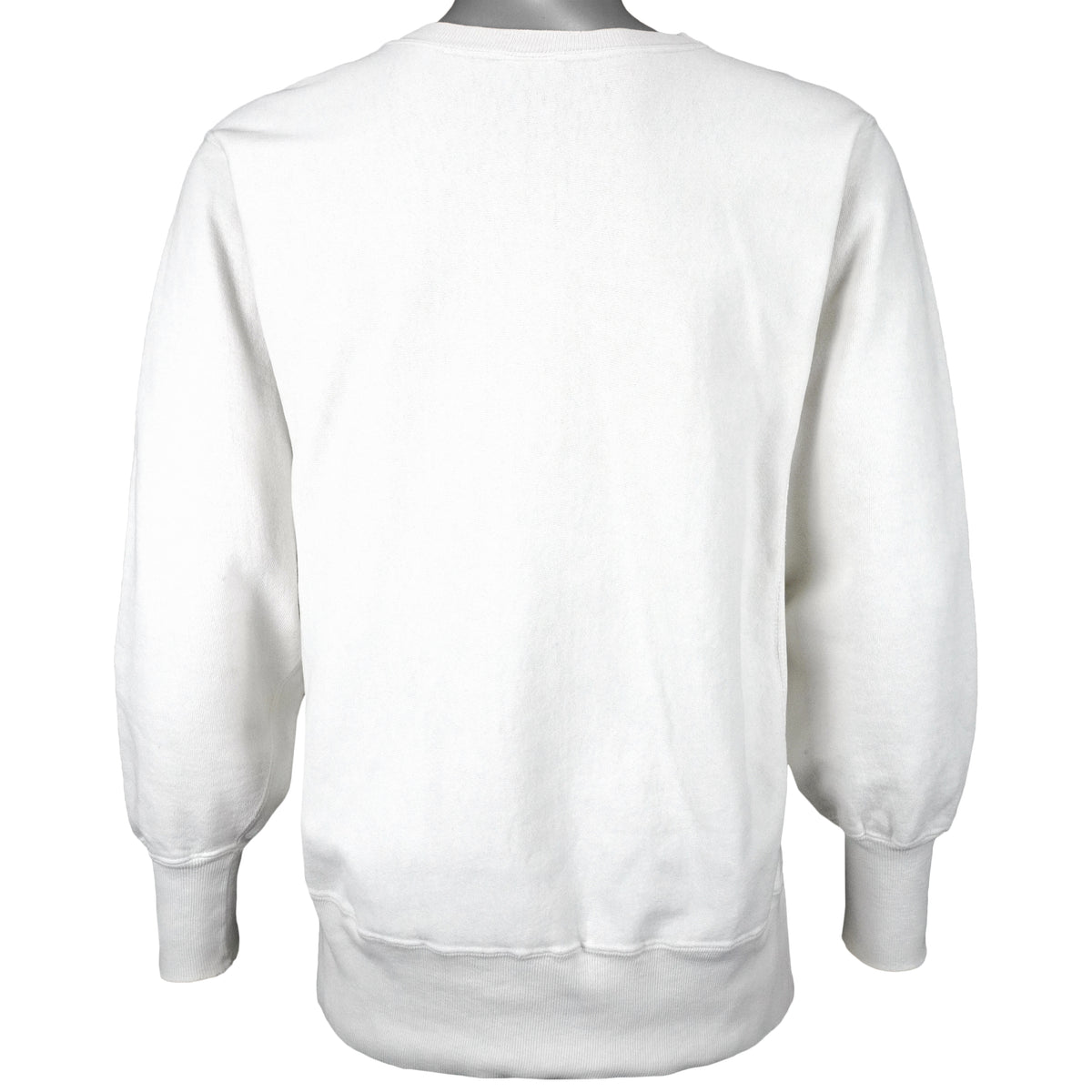 Champion - White Crew Neck Reverse Weave Sweatshirt 1990s Large Vintage Retro