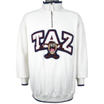 Looney Tunes - Taz 1/4 Zip Sweatshirt 1990s Large Vintage Retro