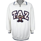 Looney Tunes - Taz 1/4 Zip Spell-Out Sweatshirt 1990s Large Vintage Retro