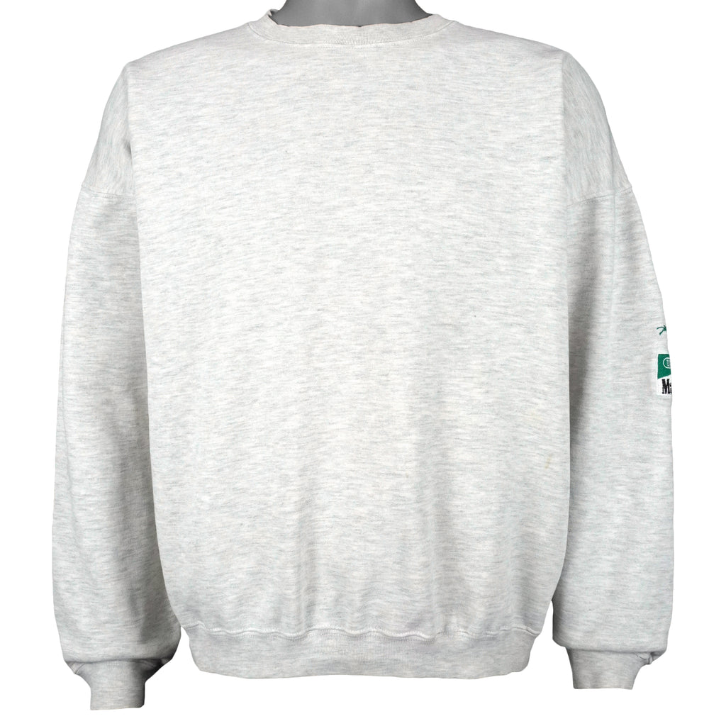 Vintage (Marlboro) - Grey Embroidered Logo Crew Neck  Sweatshirt 1990s Large Vintage Retro