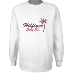 Tommy Hilfiger - White Hilfiger Surf Co. Crew Neck Sweatshirt Medium Vintage Retro