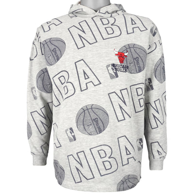 NBA - Chicago Bulls Spell-Out Hooded Sweatshirt 1990s Large
