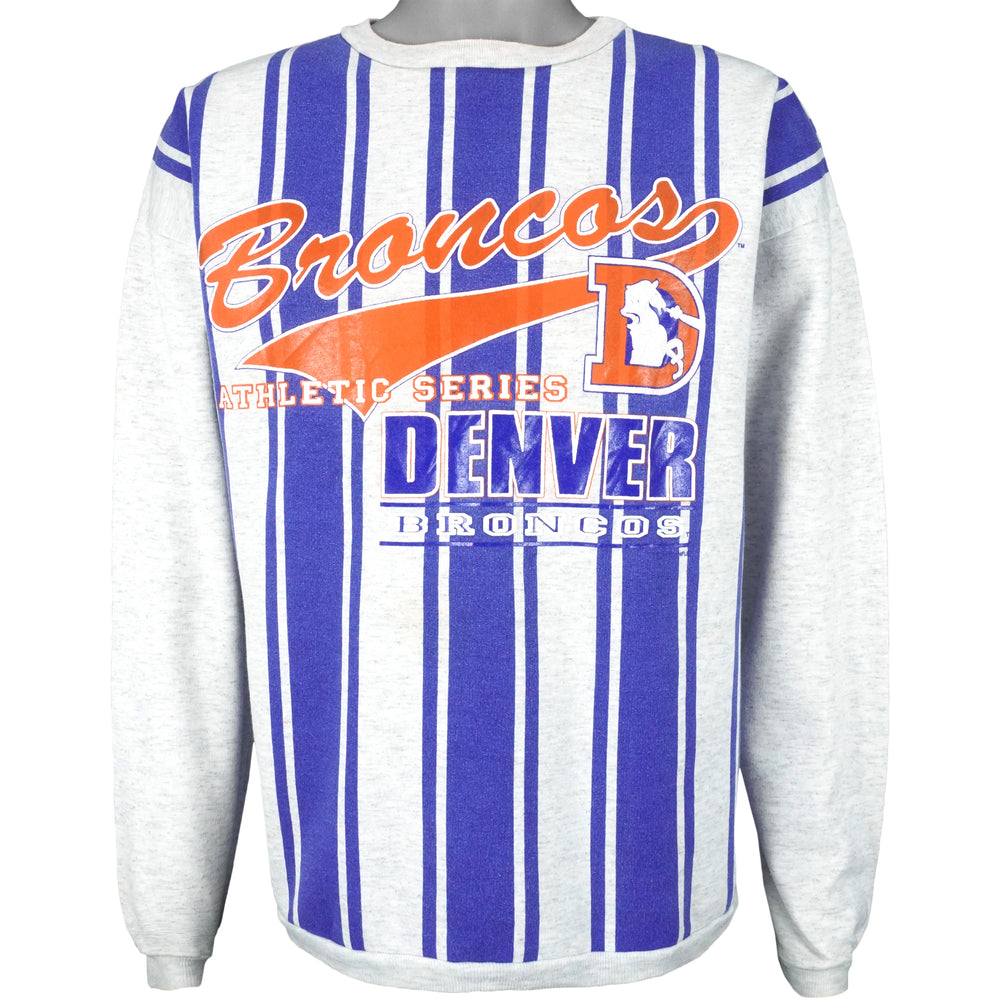 NFL - Denver Broncos Crew Neck Sweatshirt 1990s Large Vintage Retro Football