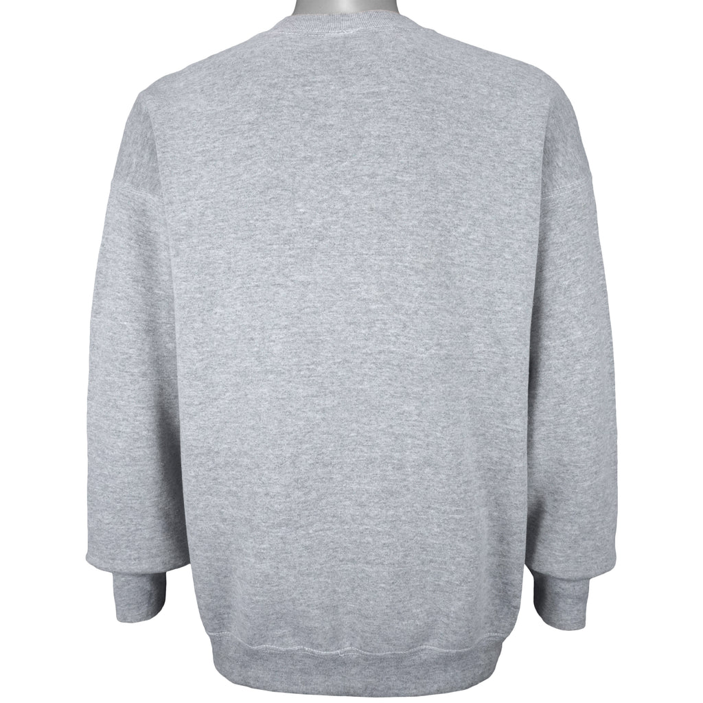 Looney Tunes - Grey Taz Embroidered Crew Neck Sweatshirt 1990s X-Large Vintage Retro