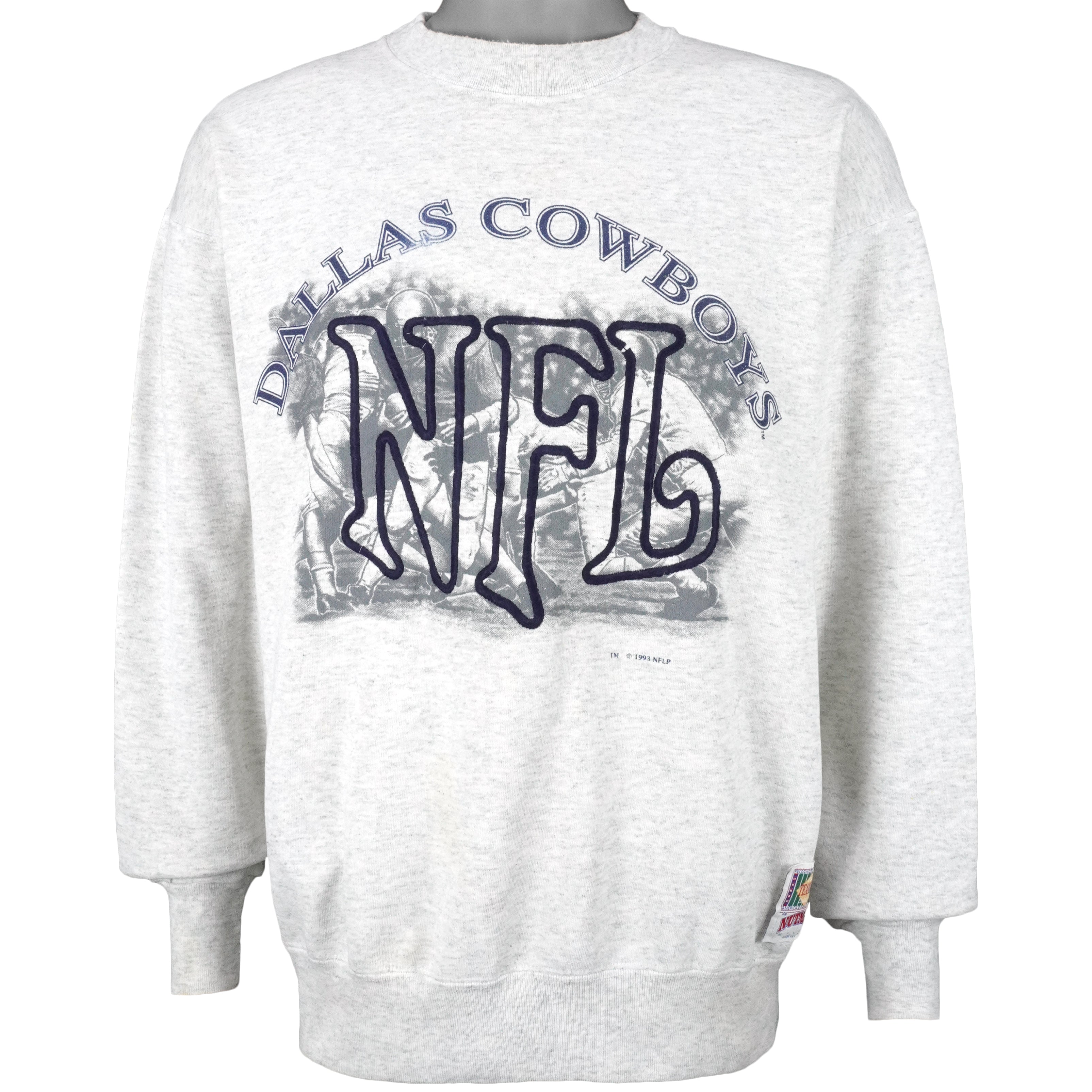 NFL (Nutmeg) - Dallas Cowboys Big Logo Sweatshirt 1993 Large Vintage Retro Football