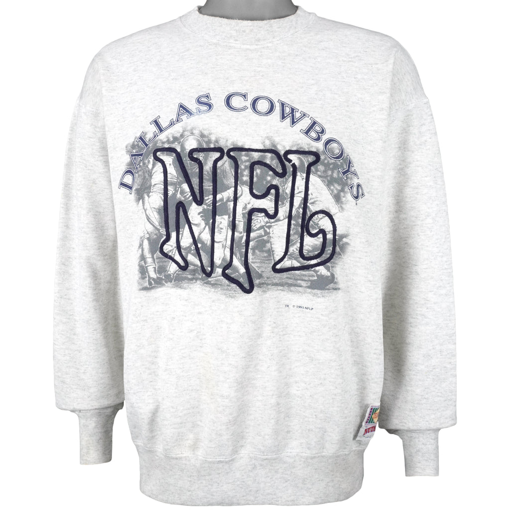 NFL (Nutmeg) - Dallas Cowboys Big Logo Sweatshirt 1993 Large Vintage Retro Football