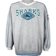 NHL - San Jose Sharks Embroidered Crew Neck Sweatshirt 1990s Large Vintage Retro Football