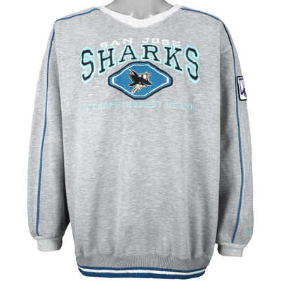 NHL - San Jose Sharks Embroidered Crew Neck Sweatshirt 1990s Large
