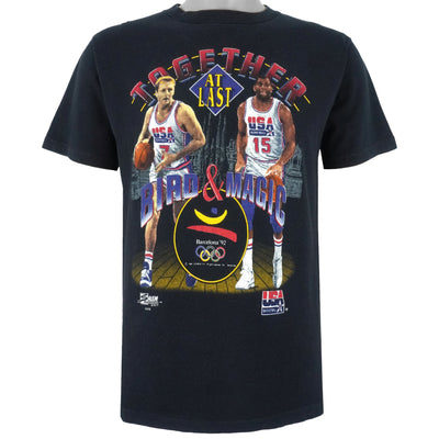NBA (Salem) - Barcelona Olympic, Bird & Magic T-Shirt 1992 Medium