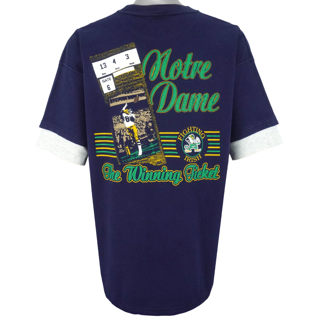NCAA (20 Sport) - Notre Dame Fighting Irish Spell-Out T-Shirt 1988 X-Large vintage Retro Football College