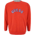 Guess - Red Big Logo Crew Neck Sweatshirt 1990s Medium Vintage REtro