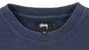 Stussy - Blue Spell-Out Crew Neck Sweatshirt 2000s Small Vintage Retro