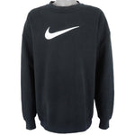 Nike - Black Big Logo Crew Neck Sweatshirt 1990s XX-Large Vintage Retro