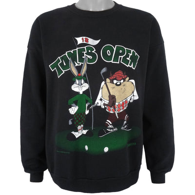 Looney Tunes (Jostens) - Tunes Open Spell-Out Crew Neck Sweatshirt 1993 X-Large