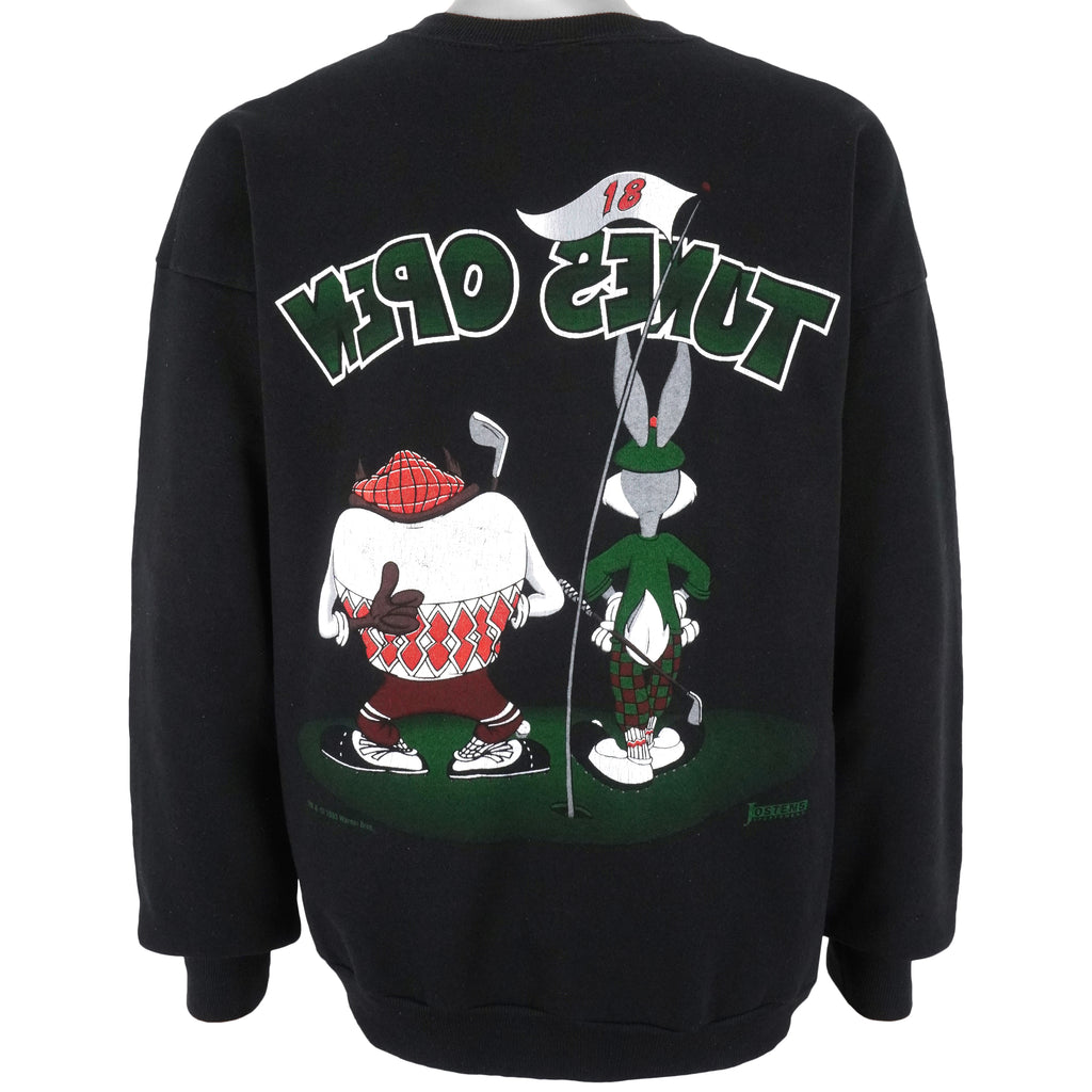 Looney Tunes (Jostens) - Tunes Open Spell-Out Crew Neck Sweatshirt 1993 X-Large Vintage Retro