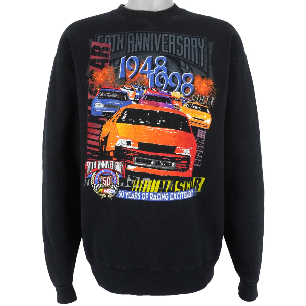 NASCAR - 50th Anniversary of Racing Excitement Crew Neck Sweatshirt 1998 Large Vintage Retro