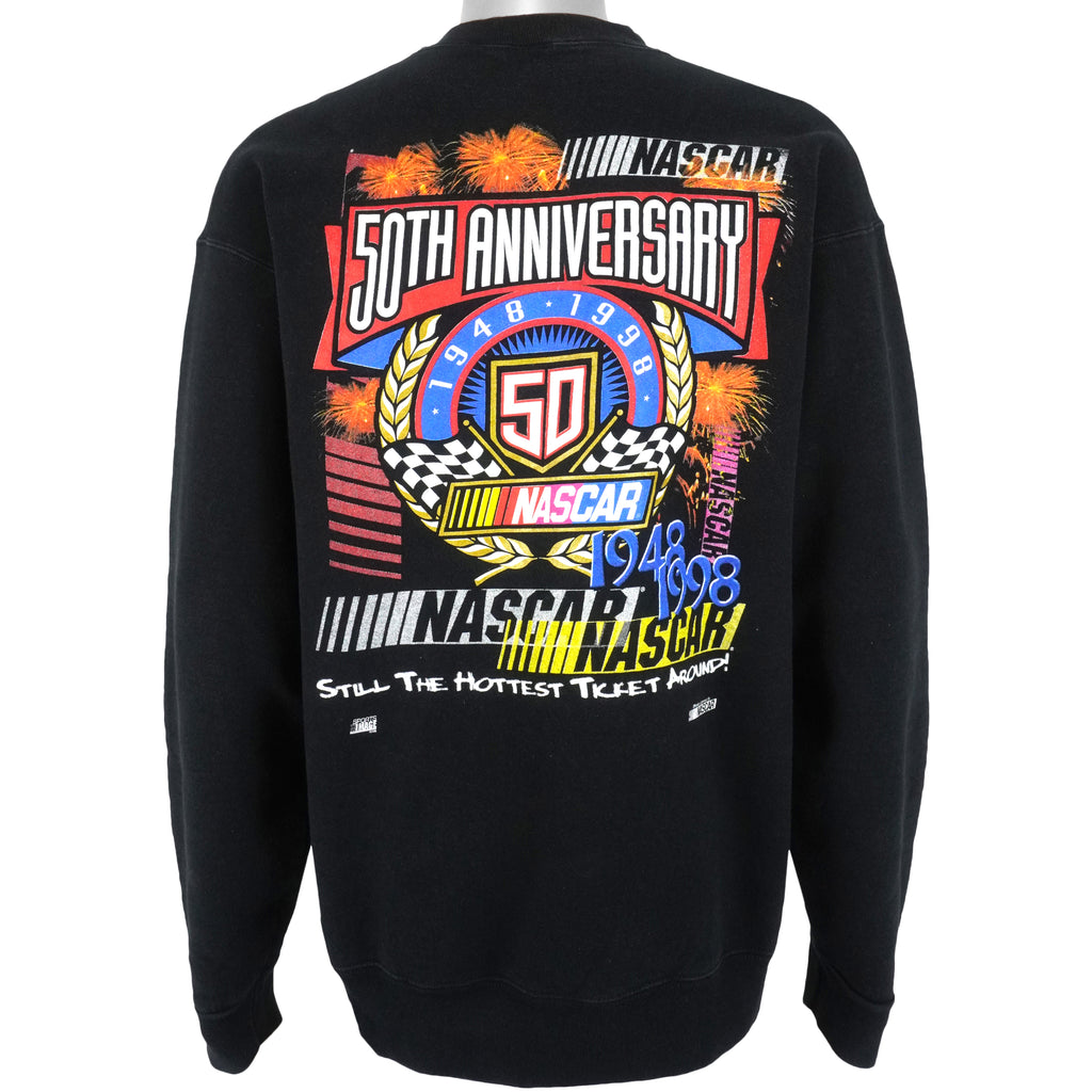 NASCAR - 50th Anniversary of Racing Excitement Crew Neck Sweatshirt 1998 Large Vintage Retro