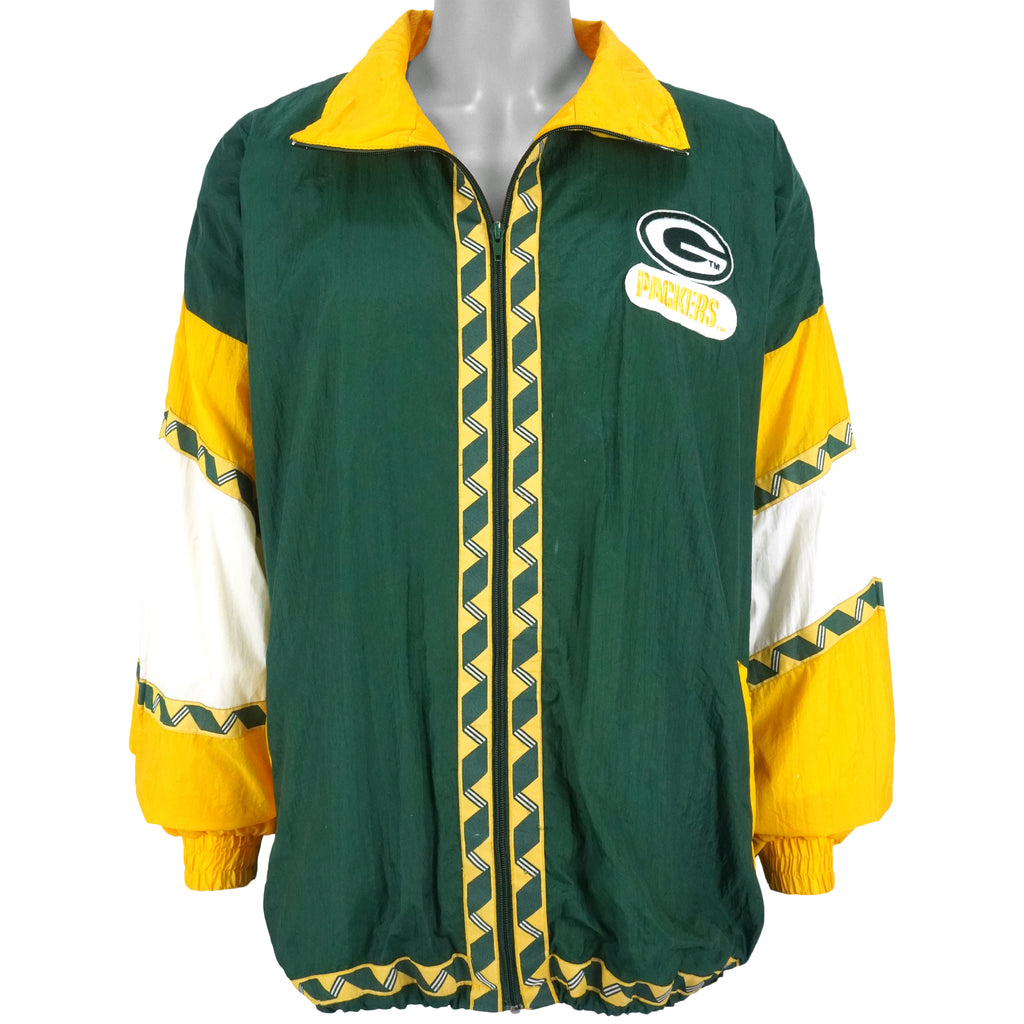 NFL - Green Bay Packers Spell-Out Windbreaker 1990s XX-Large Vintage Retro Football